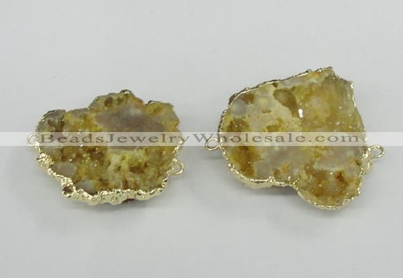 NGC441 25*35mm - 35*45mm freeform druzy agate gemstone connectors