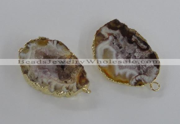 NGC445 18*25mm - 25*35mm freeform druzy agate gemstone connectors