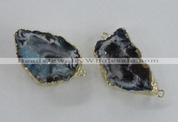 NGC448 18*25mm - 25*35mm freeform druzy agate gemstone connectors