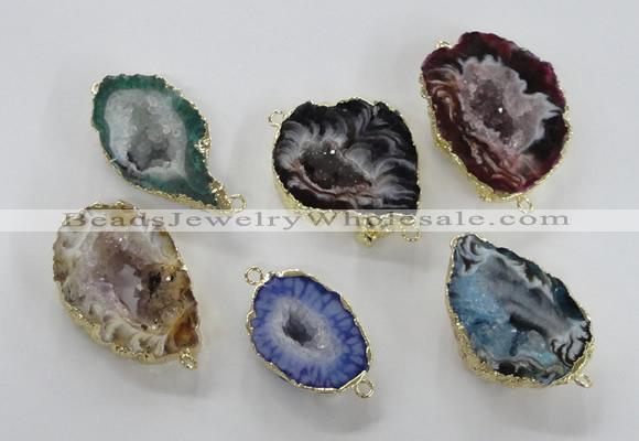 NGC451 18*25mm - 25*35mm freeform druzy agate gemstone connectors