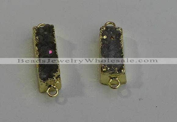 NGC5030 10*35mm - 10*40mm rectangle druzy agate connectors