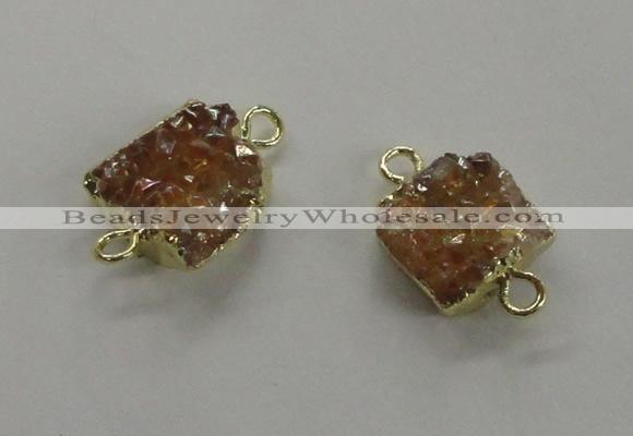 NGC506 8*10mm - 12*14mm freeform plated druzy agate connectors