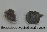 NGC5063 30*40mm - 38*42mm freeform druzy agate connectors