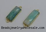 NGC5082 12*30mm - 15*35mm faceted rectangle amazonite connectors