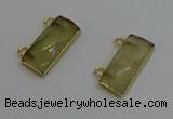 NGC5098 12*30mm - 15*35mm faceted rectangle lemon quartz connectors