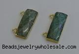 NGC5102 12*30mm - 15*35mm faceted rectangle amazonite connectors