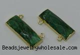 NGC5105 12*30mm - 15*30mm rectangle African green stone connectors