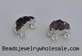 NGC5124 10*20mm - 12*20mm moon druzy amethyst gemstone connectors