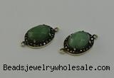 NGC5132 16*20mm oval green aventurine gemstone connectors wholesale