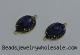 NGC5134 16*20mm oval lapis lazuli gemstone gemstone connectors