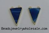 NGC5161 25*35mm - 30*40mm triangle agate gemstone connectors