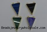 NGC5165 25*35mm - 30*40mm triangle agate gemstone connectors