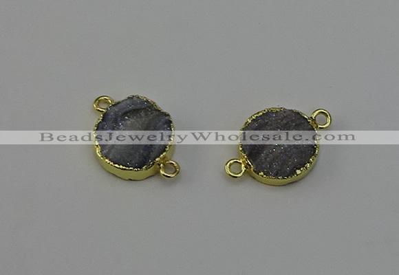 NGC5179 15mm - 16mm coin druzy agate gemstone connectors