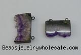 NGC5182 20*35mm - 22*40mm freeform druzy amethyst connectors