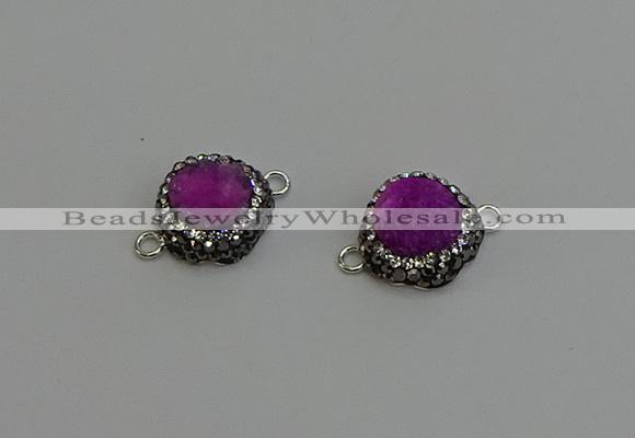 NGC5226 12mm - 14mm freeform druzy agate connectors wholesale