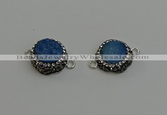 NGC5227 12mm - 14mm freeform druzy agate connectors wholesale