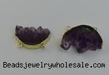 NGC5264 25*35mm - 30*40mm freeform druzy amethyst connectors