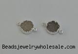 NGC5289 15mm - 16mm coin druzy agate gemstone connectors