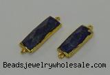 NGC5306 12*30mm - 15*35mm faceted rectangle lapis lazuli connectors