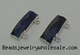 NGC5308 12*30mm - 15*35mm faceted rectangle lapis lazuli connectors