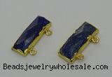 NGC5309 12*30mm - 15*35mm faceted rectangle lapis lazuli connectors