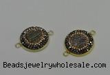 NGC5314 20mm - 22mm coin plated druzy agate connectors