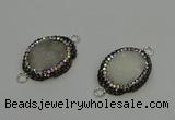 NGC5333 22*28mm oval plated druzy agate connectors wholesale