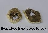 NGC536 25*35mm - 35*45mm plated druzy agate gemstone connectors