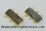 NGC5365 12*30mm - 15*30mm faceted rectangle moonstone connectors