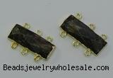 NGC5370 12*30mm - 15*30mm faceted rectangle labradorite connectors