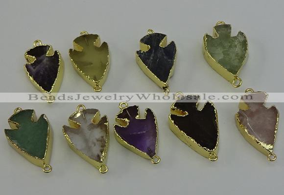 NGC5393 20*35mm - 25*40mm arrowhead mixed gemstone connectors