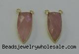 NGC5399 16*35mm - 18*40mm arrowhead rose quartz connectors