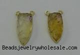 NGC5402 16*35mm - 18*40mm arrowhead citrine gemstone connectors