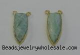 NGC5408 16*35mm - 18*40mm arrowhead amazonite connectors