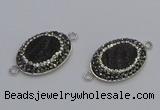 NGC5471 18*25mm oval plated druzy agate gemstone connectors