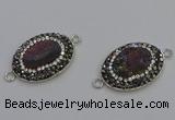 NGC5473 18*25mm oval plated druzy agate gemstone connectors