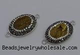 NGC5475 18*25mm oval plated druzy agate gemstone connectors