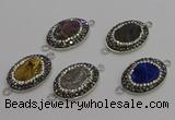 NGC5478 18*25mm oval plated druzy agate gemstone connectors