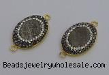 NGC5480 18*25mm oval plated druzy agate gemstone connectors