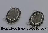 NGC5490 18*25mm oval plated druzy agate gemstone connectors