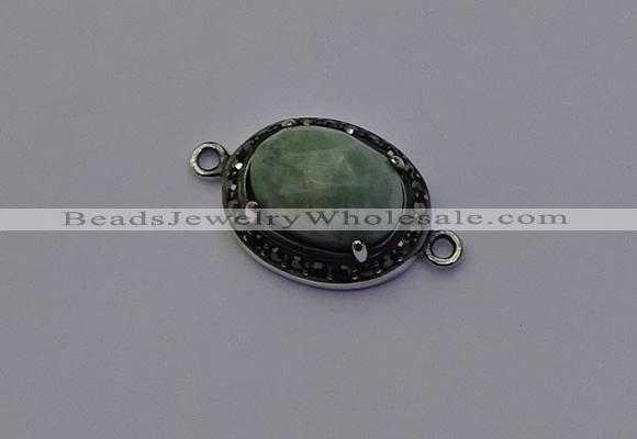 NGC5537 16*20mm oval amazonite gemstone connectors wholesale