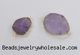 NGC554 18*25mm - 30*35mm freeform lavender amethyst  connectors