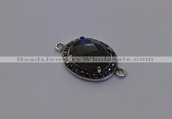 NGC5543 16*20mm oval labradorite gemstone connectors wholesale