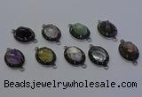 NGC5545 16*20mm oval mixed gemstone connectors wholesale