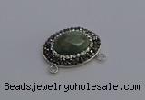 NGC5652 18*25mm faceted oval amazonite gemstone connectors