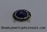 NGC5659 18*25mm faceted oval lapis lazuli gemstone connectors