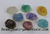 NGC568 18*25mm - 25*30mm freeform druzy agate connectors wholesale