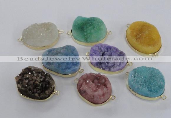 NGC568 18*25mm - 25*30mm freeform druzy agate connectors wholesale