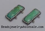 NGC5745 15*40mm rectangle amazonite gemstone connectors