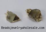 NGC584 18*25mm - 20*30mm nuggets lemon quartz gemstone connectors